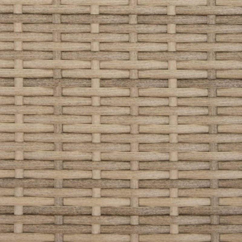 Doppel-Sonnenliege mit Dach und Auflagen Beige Poly Rattan