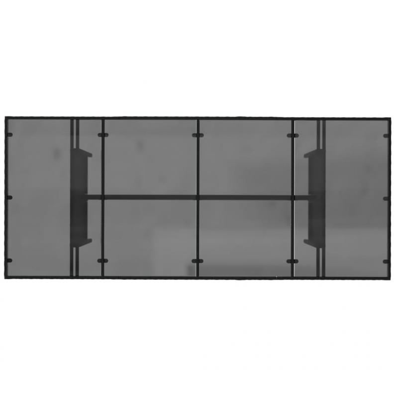 Gartentisch mit Glasplatte Schwarz 190x80x75 cm Poly Rattan