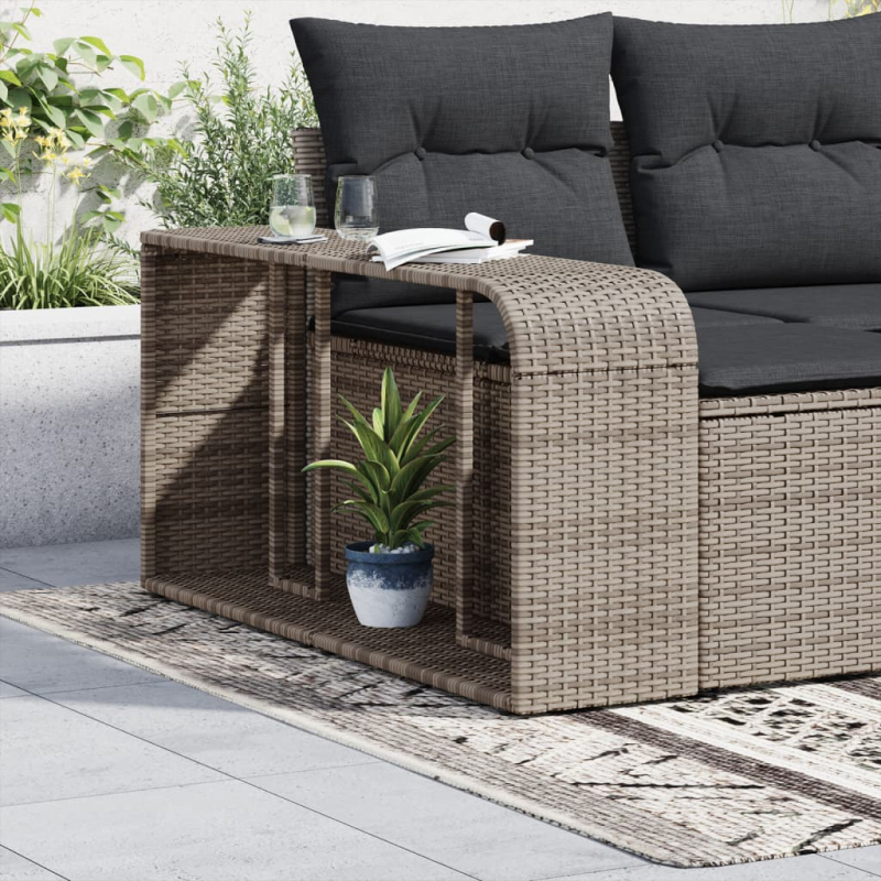 Outdoor-Rgale 2 Stk. Grau Poly Rattan