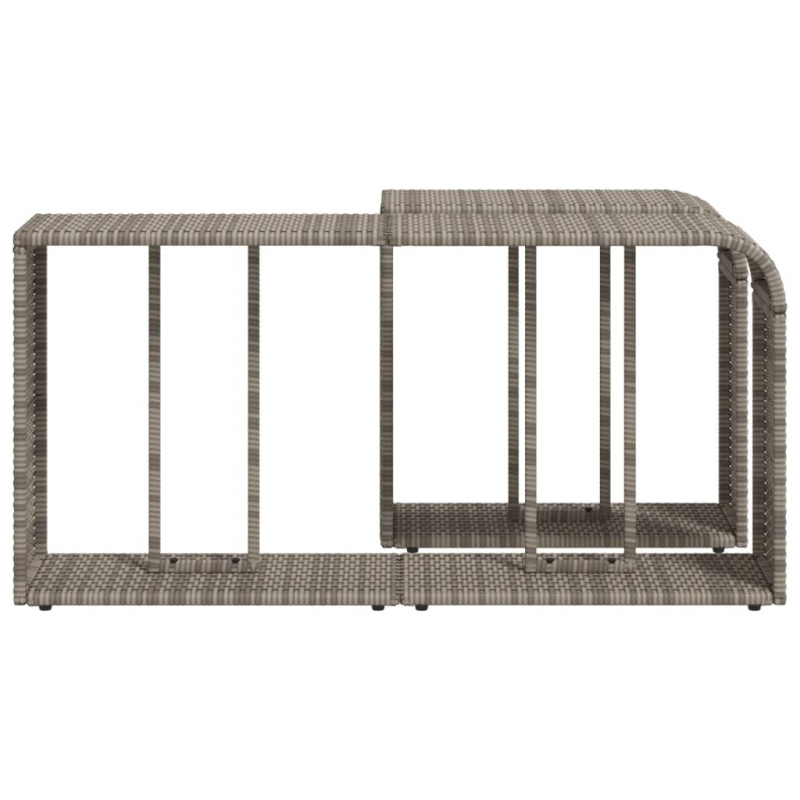 Outdoor-Rgale 2 Stk. Grau Poly Rattan