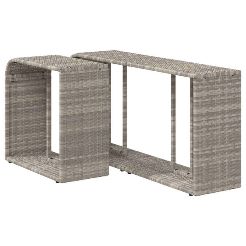 Outdoor-Rgale 2 Stk. Hellgrau Poly Rattan