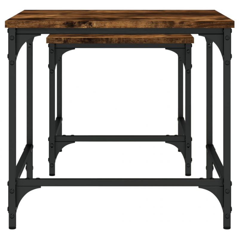 Satztische 2 Stk. Räuchereiche Holzwerkstoff