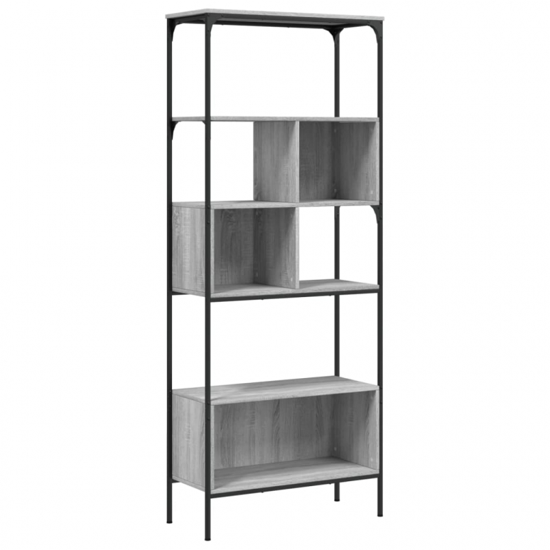 Bücherregal 5 Böden Grau Sonoma 76x33x188,5 cm Holzwerkstoff