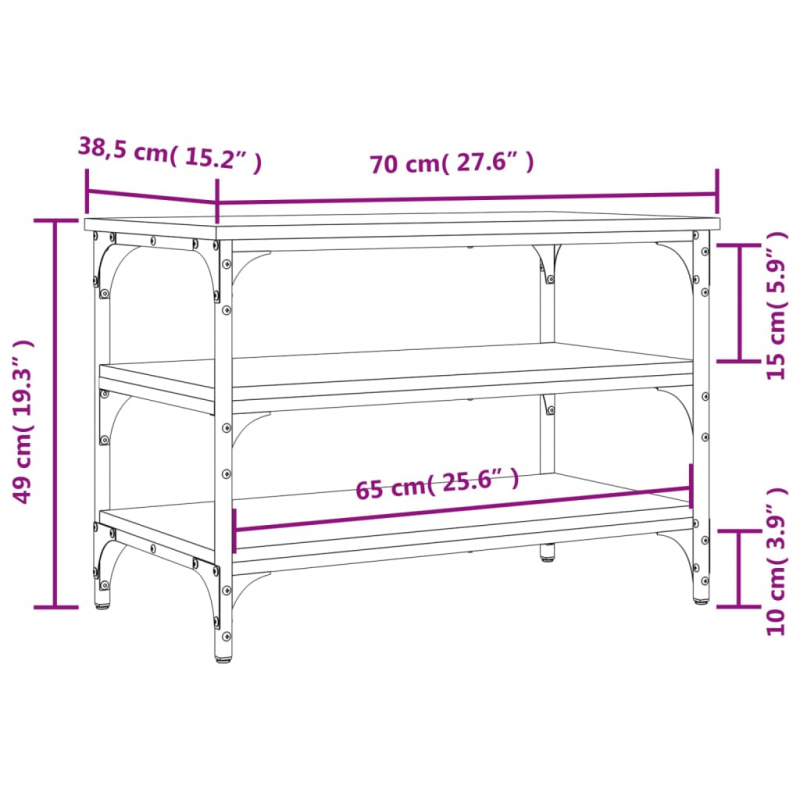 Schuhbank Braun Eichen-Optik 70x38,5x49 cm Holzwerkstoff