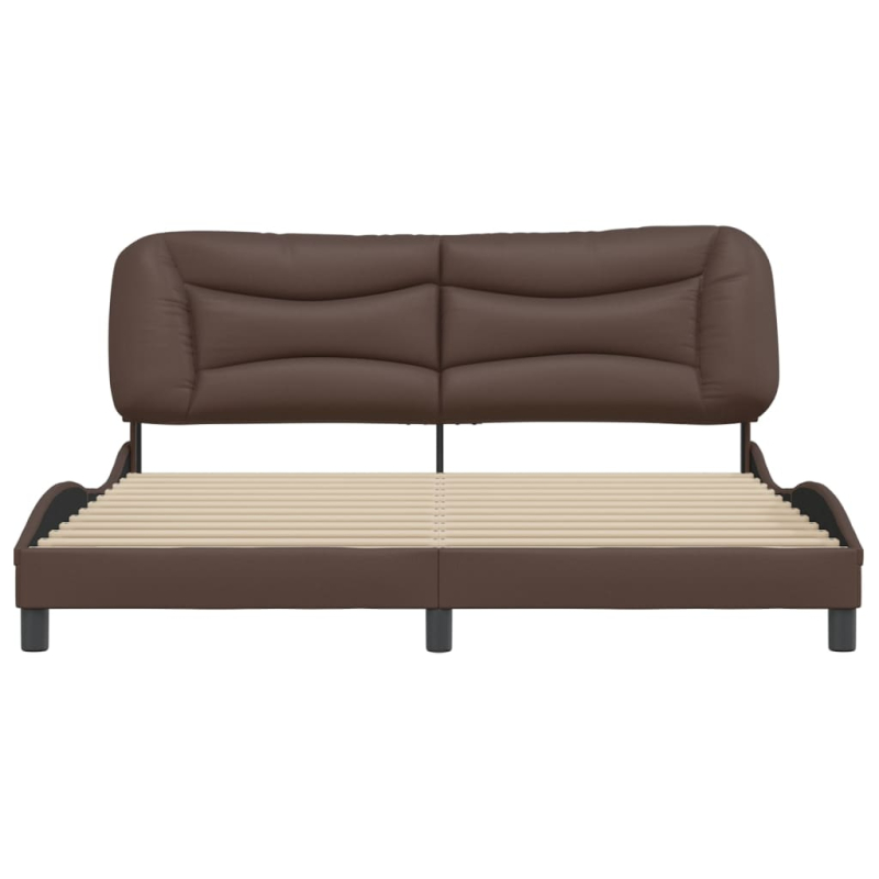 Bettgestell mit Kopfteil Braun 180x200 cm Kunstleder