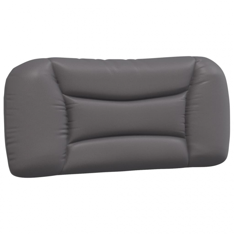 Bett mit Matratze Grau 90x200 cm Kunstleder