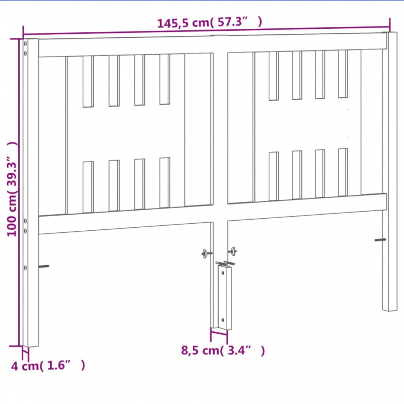 Kopfteil Wachsbraun 140 cm Massivholz Kiefer