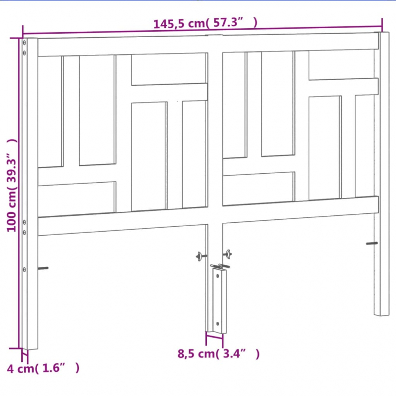 Kopfteil Wachsbraun 140 cm Massivholz Kiefer