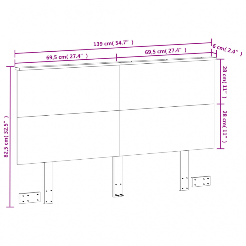 Kopfteil Wachsbraun 135 cm Massivholz Kiefer