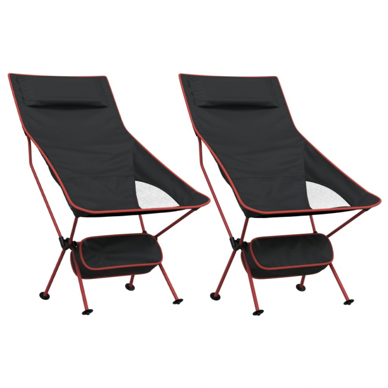 Campingstühle 2 Stk. Klappbar Schwarz Oxford-Gewebe Aluminium