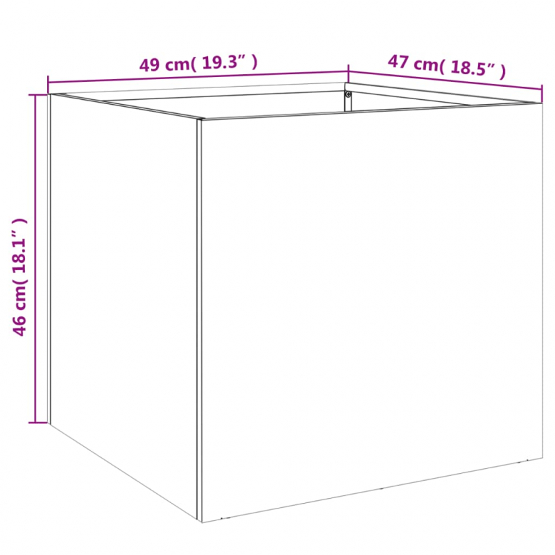 Pflanzkübel Silbern 49x47x46 cm Edelstahl