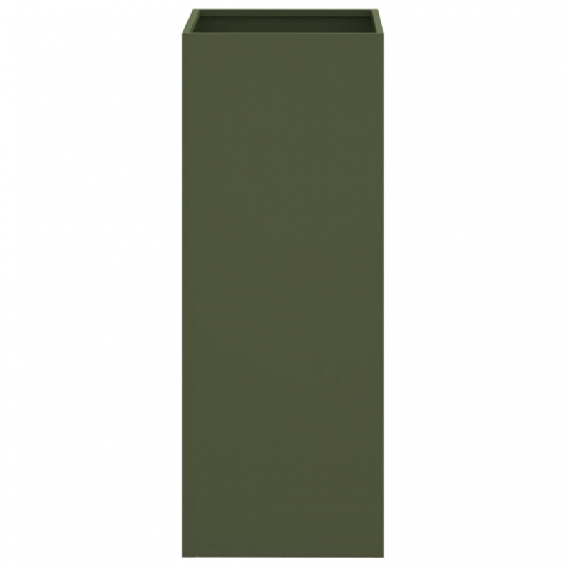 Pflanzkübel Olivgrün 32x27,5x75 cm Kaltgewalzter Stahl