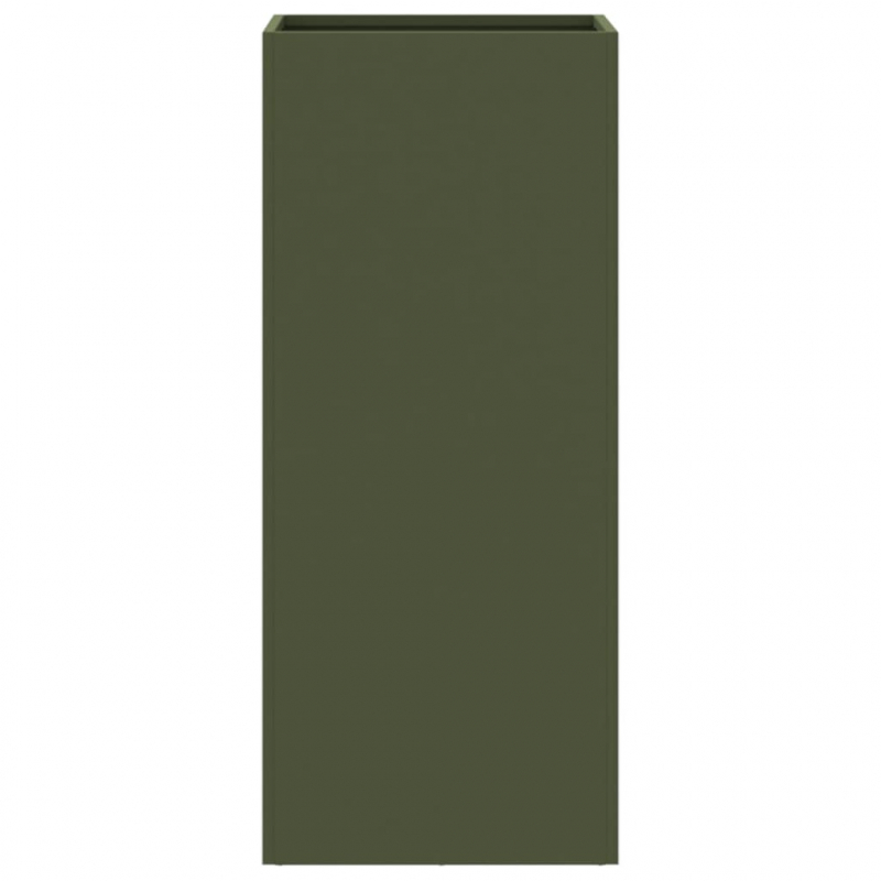 Pflanzkübel Olivgrün 32x27,5x75 cm Kaltgewalzter Stahl