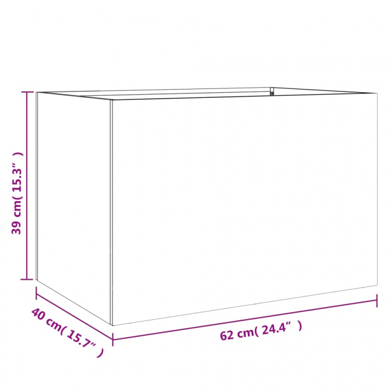 Pflanzkübel Silbern 62x40x39 cm Verzinkter Stahl