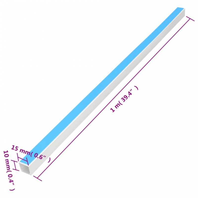 Kabelkanäle Selbstklebend 15x10 mm 10 m PVC