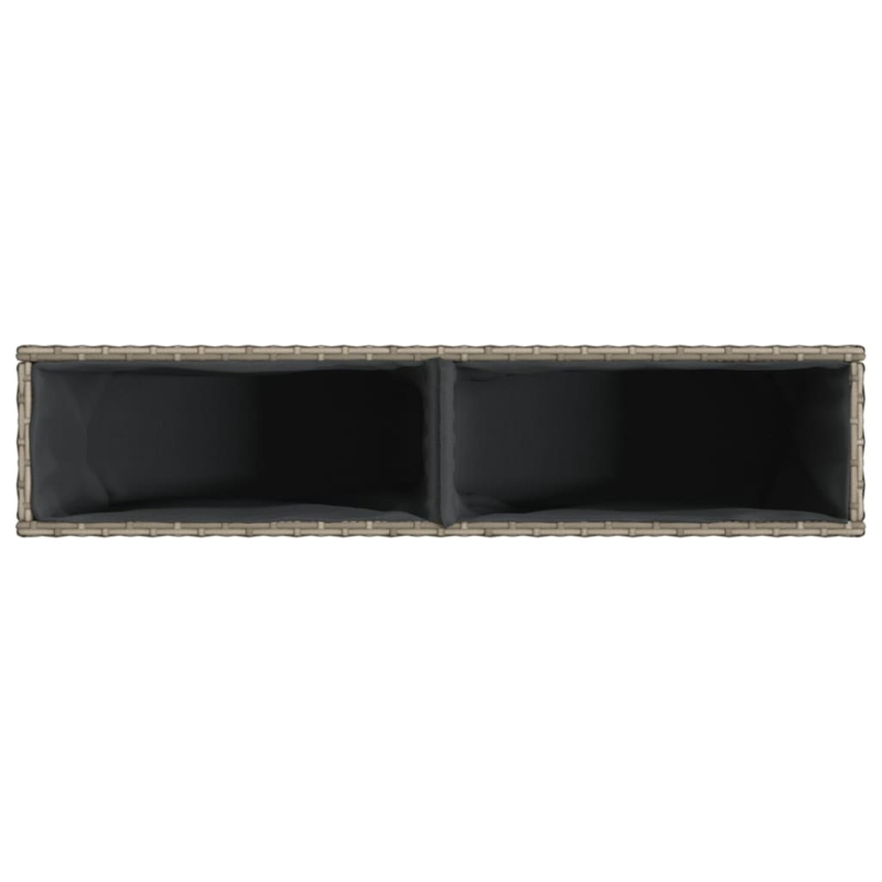 Pflanzkübel mit 2 Töpfen 2 Stk. Grau 90x20x40 cm Poly Rattan