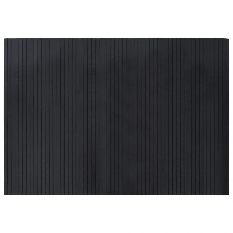 Teppich Rechteckig Schwarz 70x100 cm Bambus