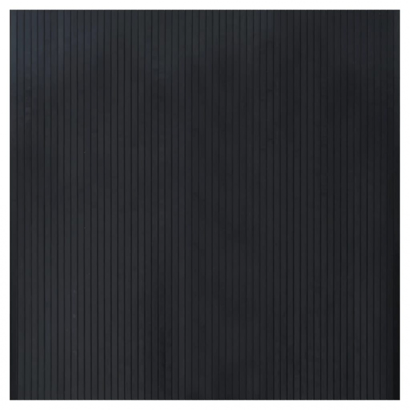Teppich Rechteckig Schwarz 100x100 cm Bambus