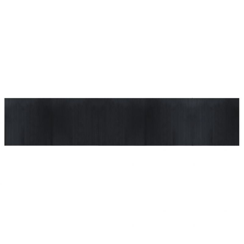 Teppich Rechteckig Schwarz 100x500 cm Bambus