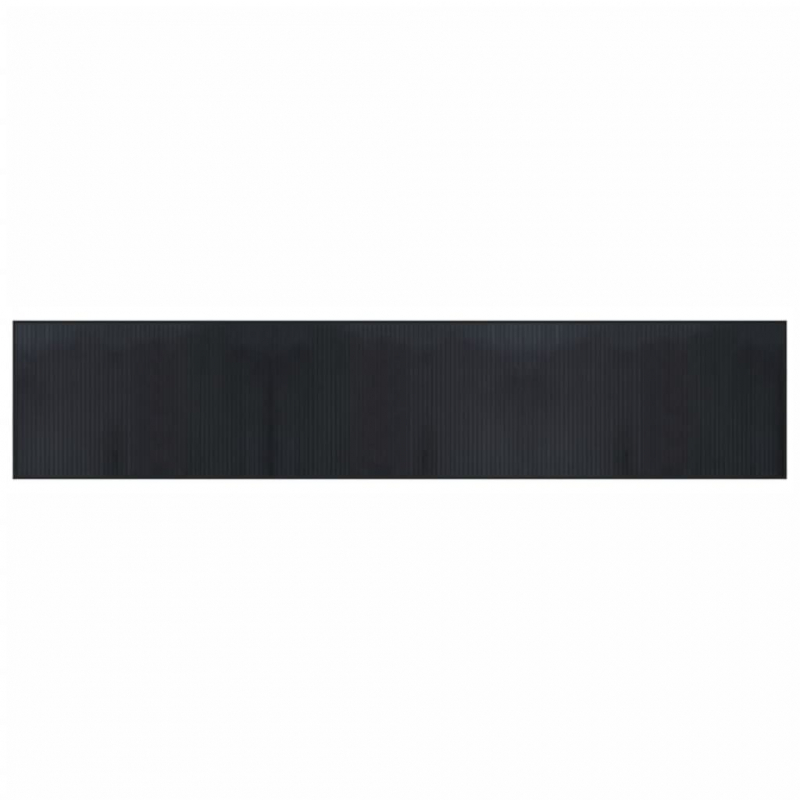 Teppich Rechteckig Schwarz 60x300 cm Bambus