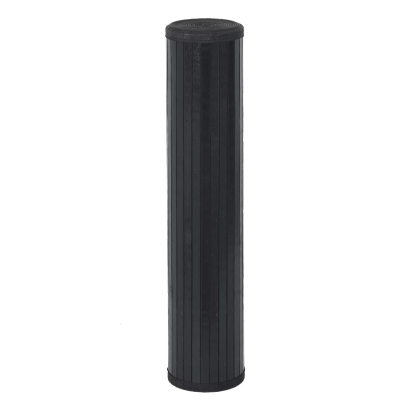 Teppich Rechteckig Schwarz 100x200 cm Bambus