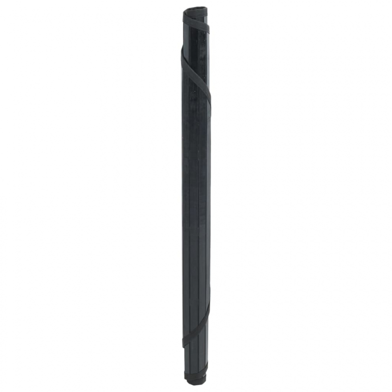 Teppich Rund Schwarz 80 cm Bambus