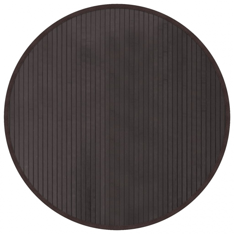 Teppich Rund Dunkelbraun 80 cm Bambus