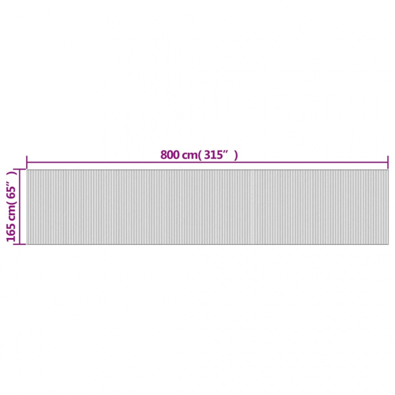 Paravent Braun 165x800 cm Bambus