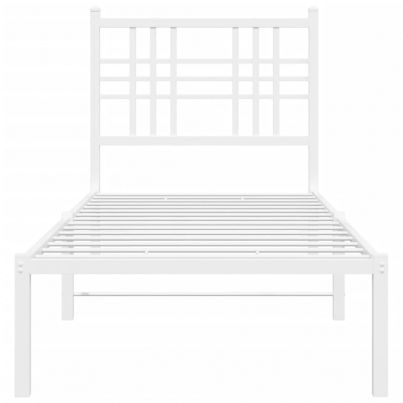 Bettgestell mit Kopfteil Metall Weiß 80x200 cm