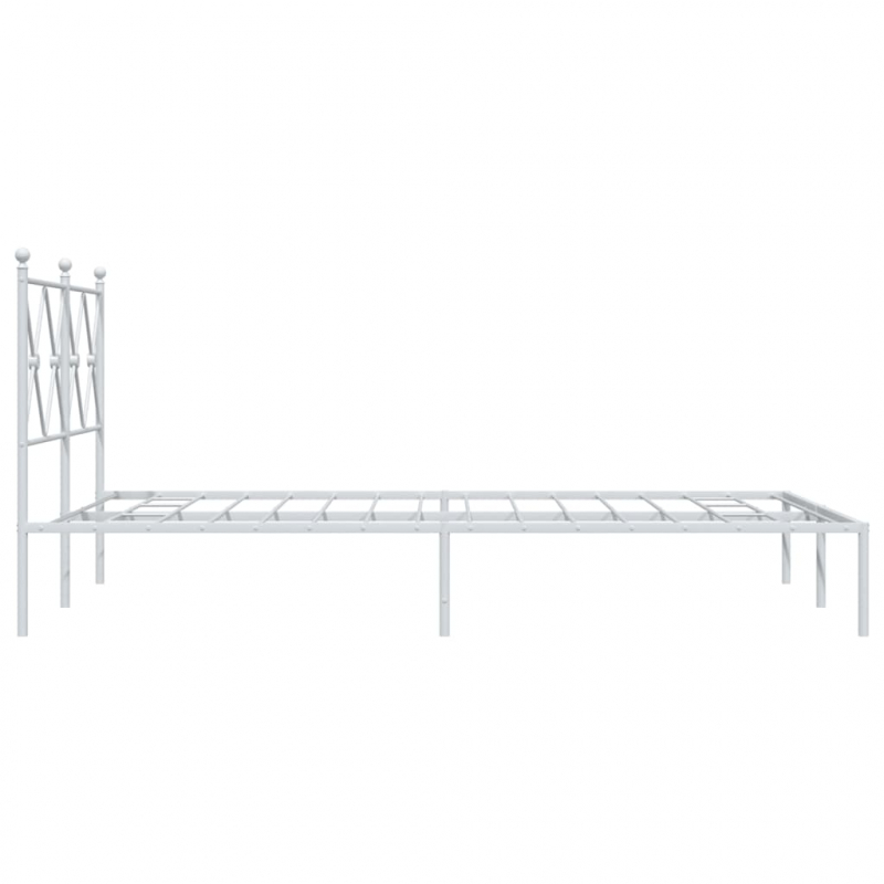 Bettgestell mit Kopfteil Metall Weiß 120x200 cm