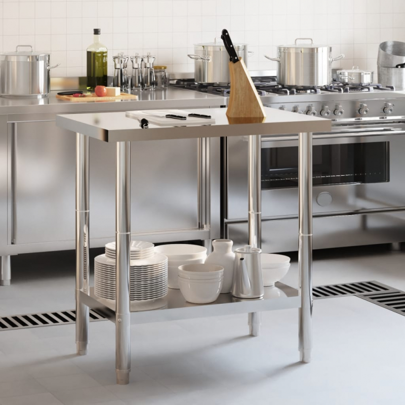 Küchen-Arbeitstisch 82,5x55x85 cm Edelstahl