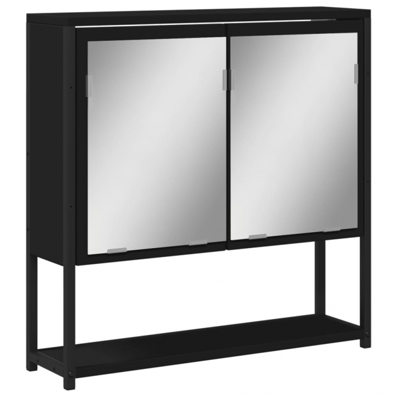 Bad-Spiegelschrank Schwarz 60x16x60 cm Holzwerkstoff