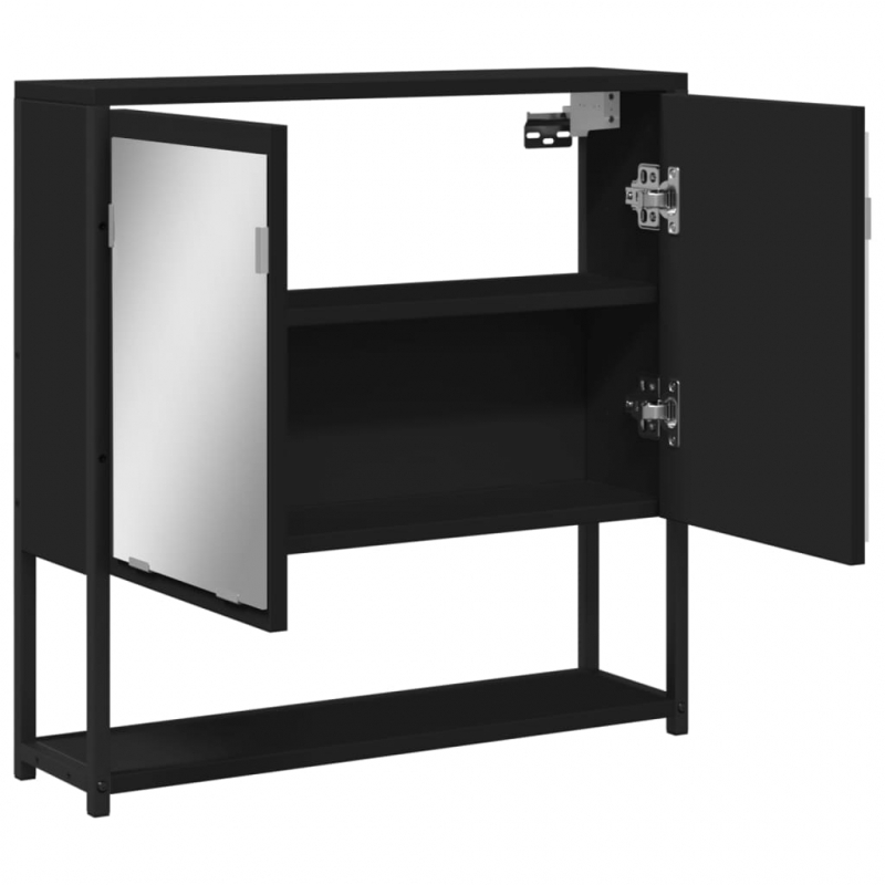 Bad-Spiegelschrank Schwarz 60x16x60 cm Holzwerkstoff