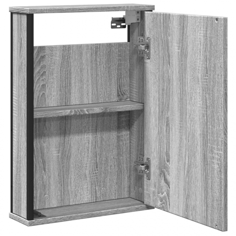 Bad-Spiegelschrank Grau Sonoma 42x12x60 cm Holzwerkstoff