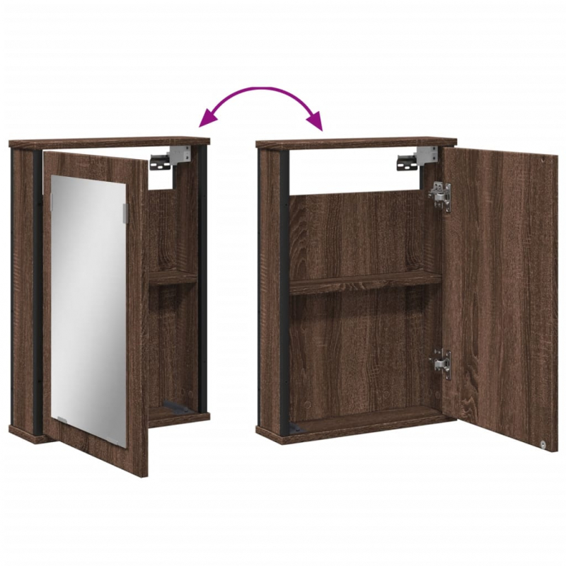 Bad-Spiegelschrank Braun Eiche-Optik 42x12x60cm Holzwerkstoff