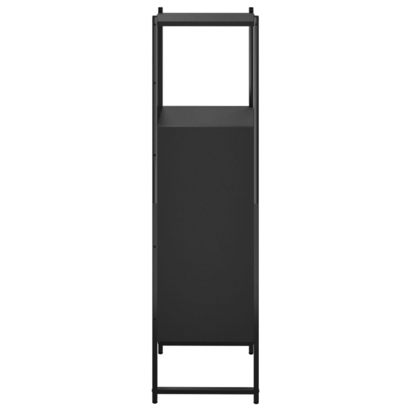 Badschrank Schwarz 33x33x120,5 cm Holzwerkstoff