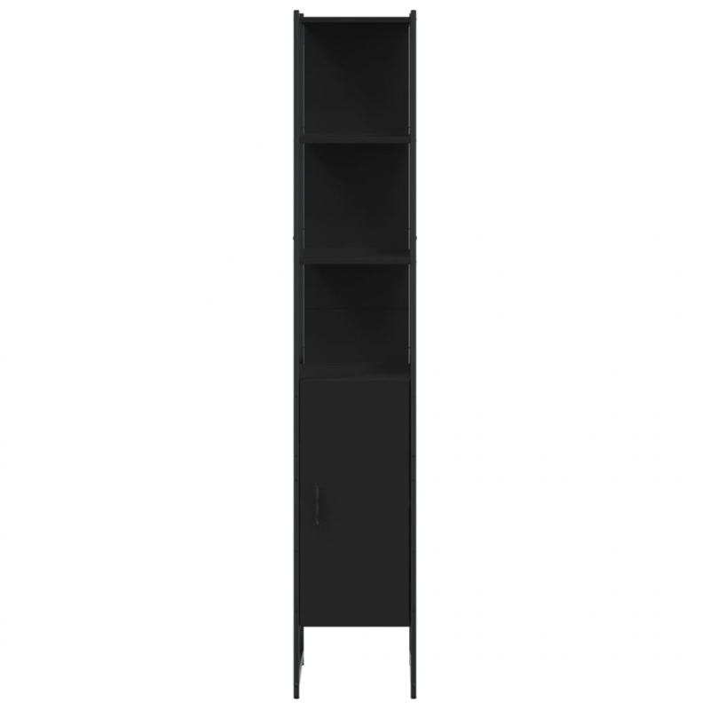 Badschrank Schwarz 33x33x185,5 cm Holzwerkstoff