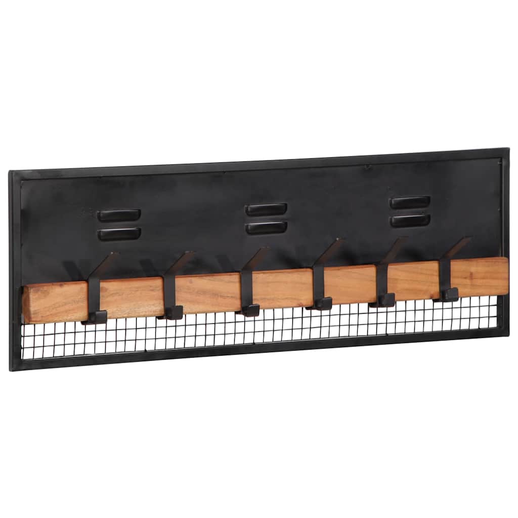 Wandgarderobe 90x11x30 cm Massivholz Mango
