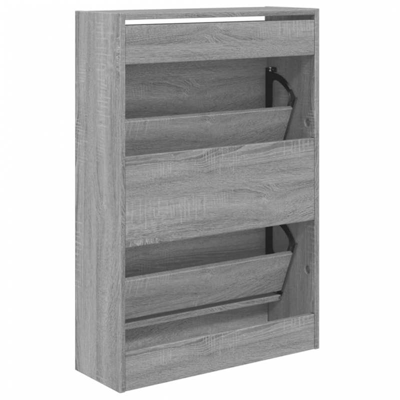 Schuhschrank Grau Sonoma 60x21x87,5 cm Holzwerkstoff