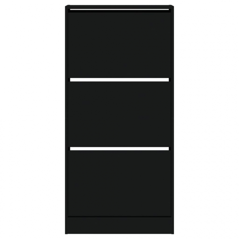 Schuhschrank Schwarz 60x21x125,5 cm Holzwerkstoff
