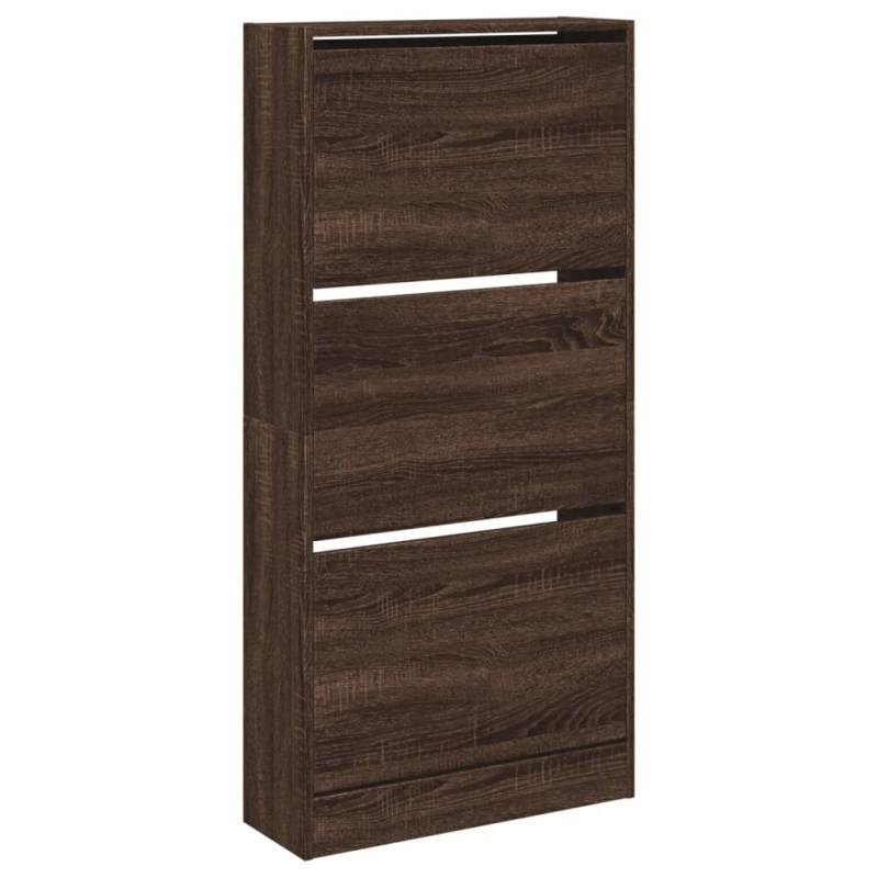 Schuhschrank Braun Eichen-Optik 60x21x125,5 cm Holzwerkstoff