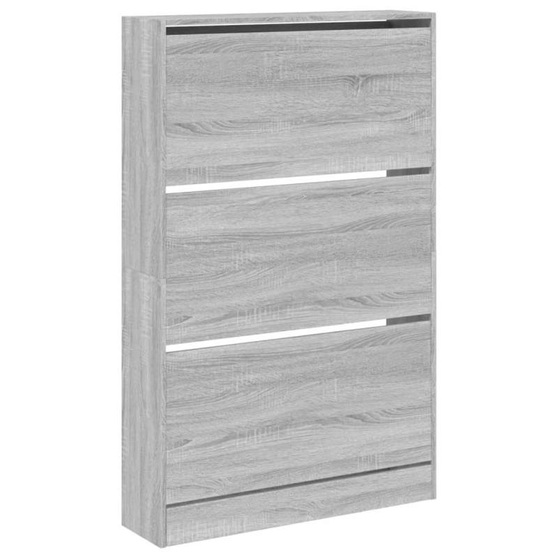 Schuhschrank Grau Sonoma 80x21x125,5 cm Holzwerkstoff