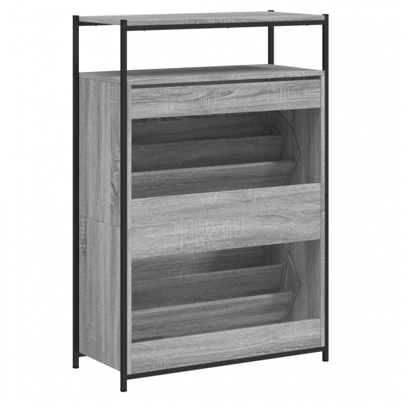 Schuhschrank Grau Sonoma 75x34x112 cm Holzwerkstoff