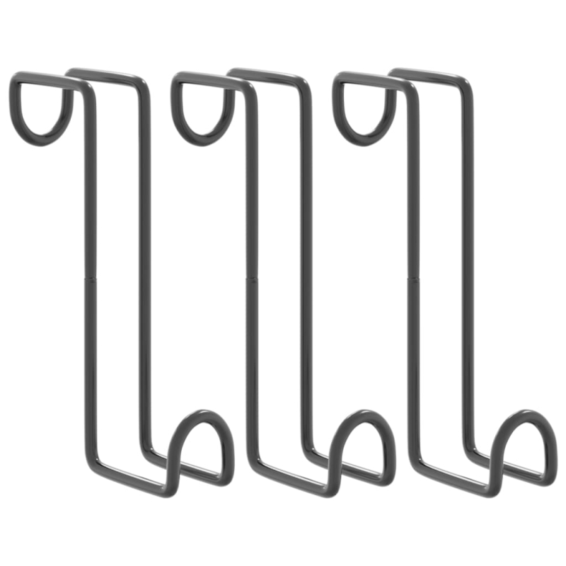 Trensenhalter 3 Stk. Schwarz Stahl