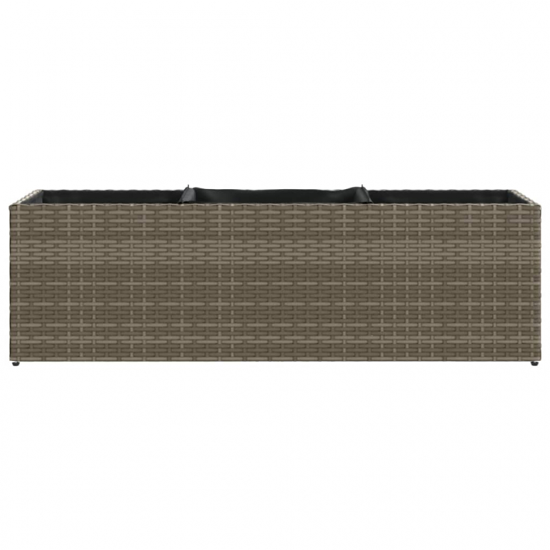 Hochbeet mit 3 Fächern Grau 105x30x32 cm Poly Rattan