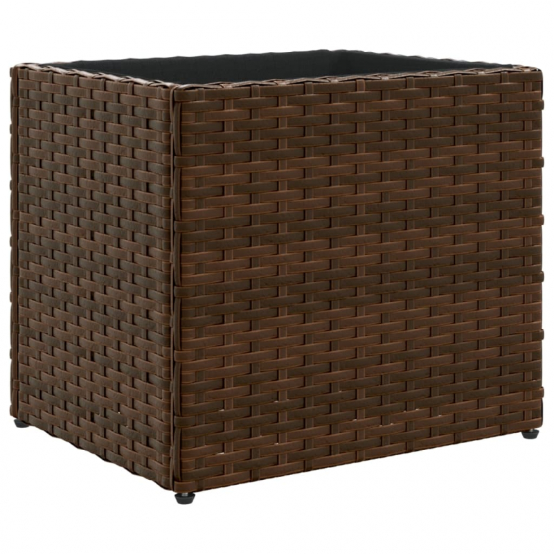 Pflanzkübel Braun 36x30x32 cm Poly Rattan