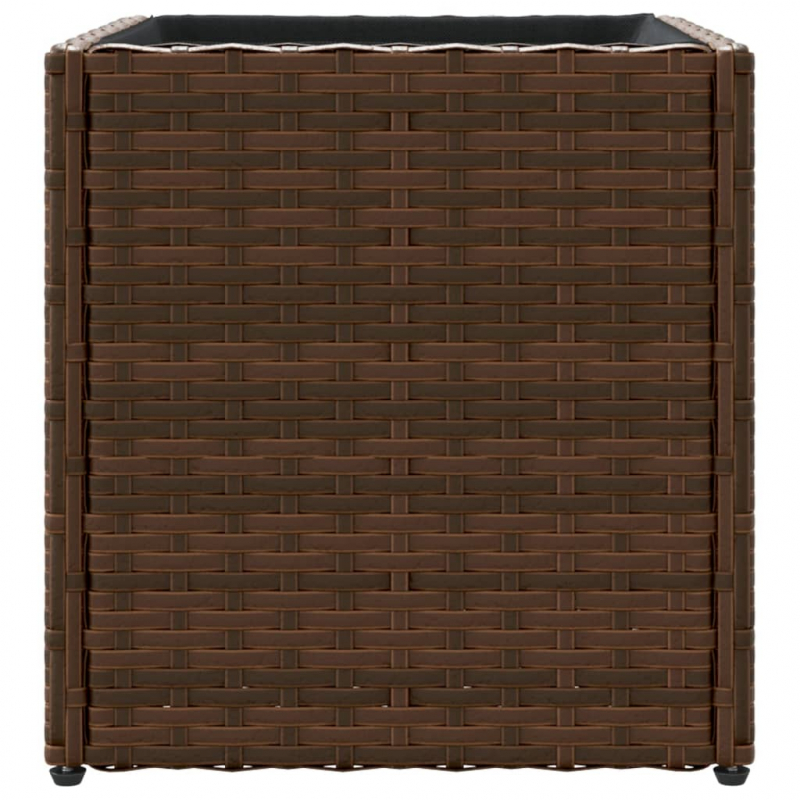 Pflanzkübel Braun 36x30x32 cm Poly Rattan