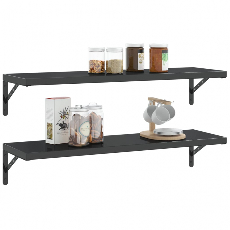 Regalträger 4 Stk. 30x2,5x15,5 cm Schwarz Edelstahl