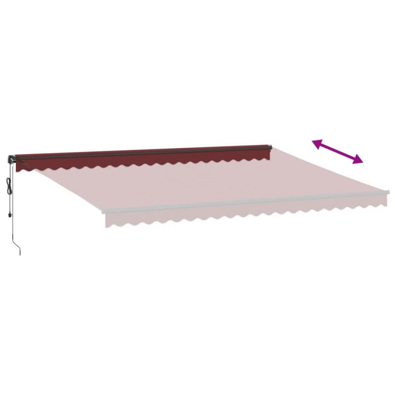 Markise Automatisch mit LED Weinrot 500x350 cm