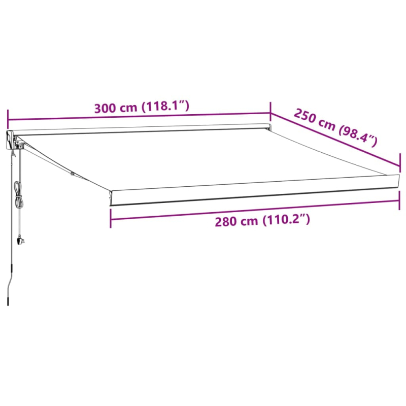 Markise Automatisch Braun 300x250 cm